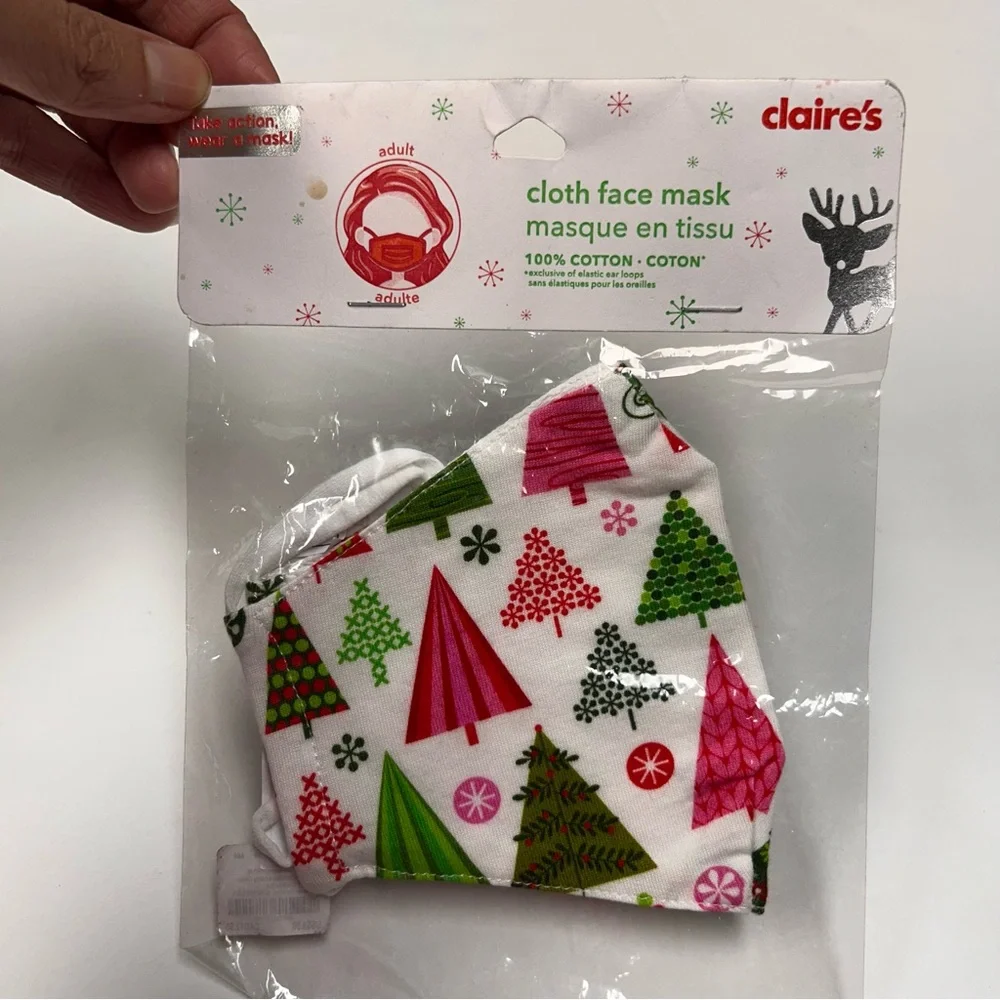 Claire’s Adult Holiday Cloth Face Mask 100% Cotton